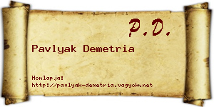 Pavlyak Demetria névjegykártya